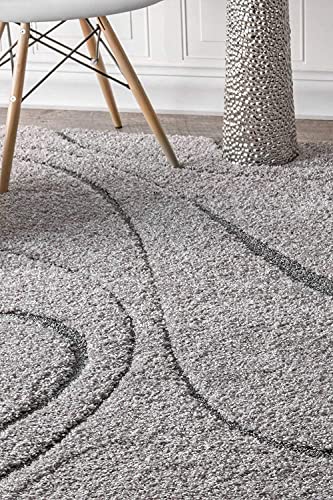Image of Carpet for Living Room 10x10 Feet Round Anti Skid Rug Colour Dark Grey