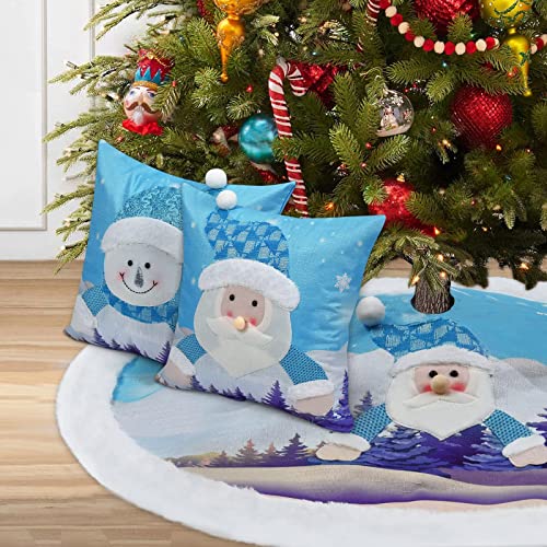 Weihnachtsbaumrock mit Kissenbezügen, Weihnachtsbaumdecke mit LED-Lichtern Cover