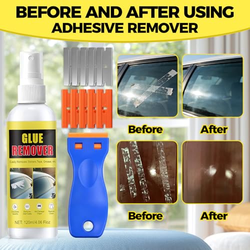 NoxGule Etikettenlöser Spray, Sekundenkleber Entferner, Aufkleber Entferner, Etikettenentferner und Kleberlöser, Starke Reinigungskraft, Geeignet für den Einsatz im Haushalt und Auto, 120ml
