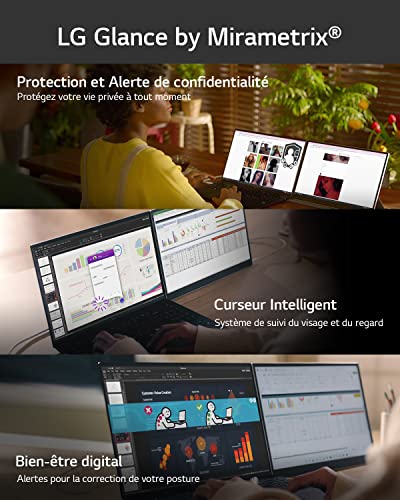 LG Gram 16Z90R-G.AA56F - PC Portable 16" 1199g, écran IPS QHD+ Format 16:10, Intel® Evo™ i5-1340P, RAM 16Go, SSD 512Go NVMe, Intel Iris XE Graphics, Thunderbolt™ 4, Windows 11, Clavier AZERTY, Gris