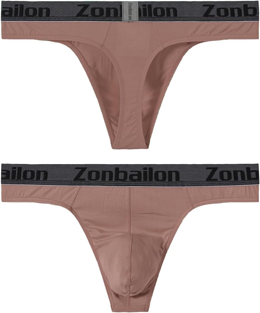 JINSHI Men's Bamboo Viscose Thong Sexy T-back Mens Underwear Low Rise Stretch Tagless Underwear Multi M L XL XXL