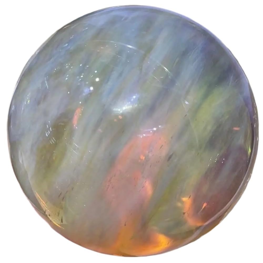 AARTERZZA Decorative Ornaments Yellow smelted Stone Crystal Ball (Size : 60mm)