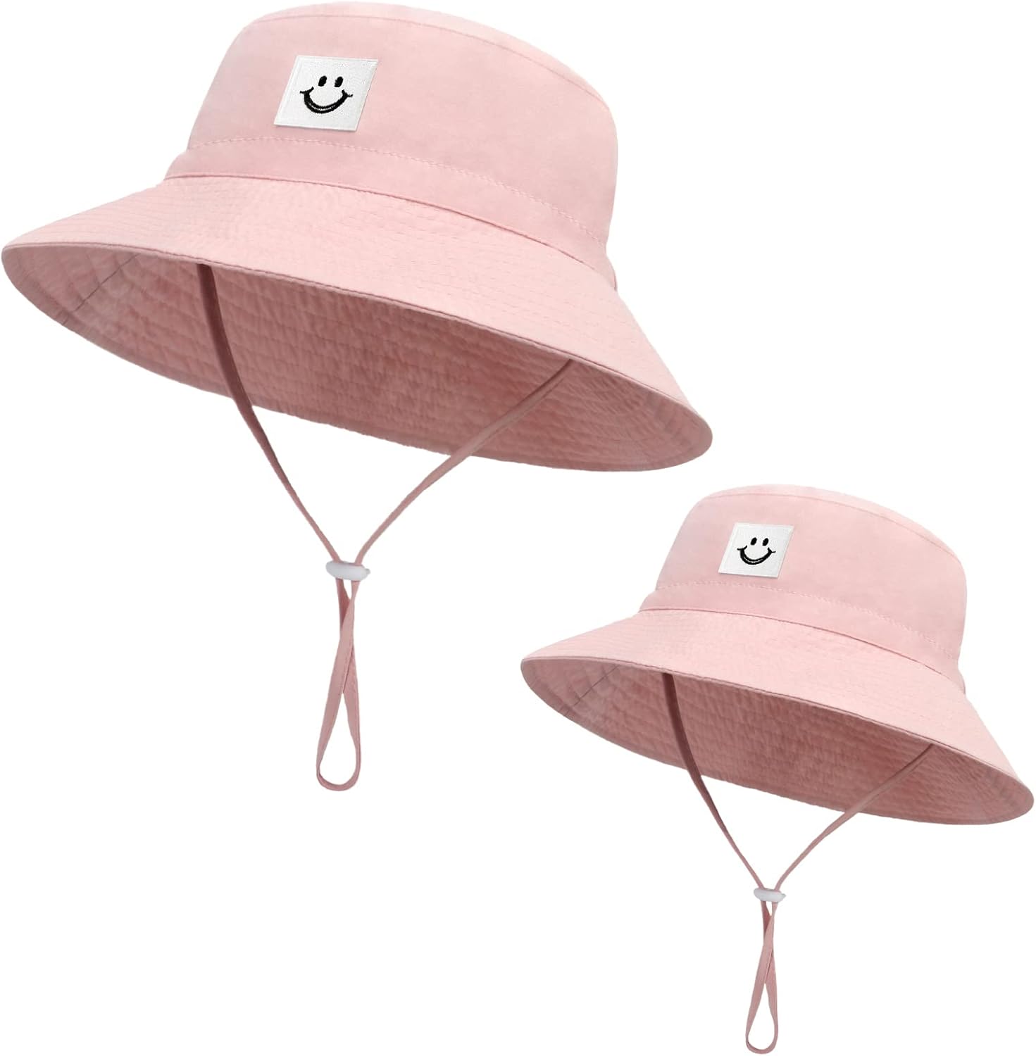 2Pcs Parent-Child Sun Hat,Smile Face UPF 50+ Toddler Bucket ...