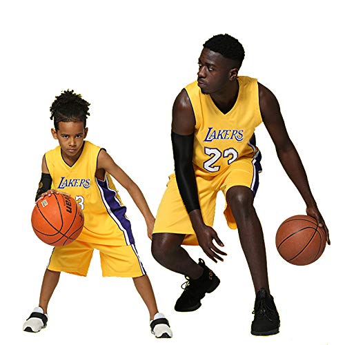 XCR Kids Boys Girls Men Adultos NBA Lebron James #23 LBJ LA Lakers RETRO Jerseys Summer Trajes Kits Top+Shorts 1 Set (Amarillo, M (Niños)