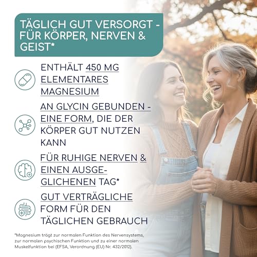 Magnesiumbisglycinat Kapseln - 450 mg elementares Magnesium pro Tag - 240 Kapseln, hochdosiert - hohe Bioverfügbarkeit & Premium chelatiertes Magnesium - 100% vegan, bis zu 4 Monate Vorrat – Bild 3