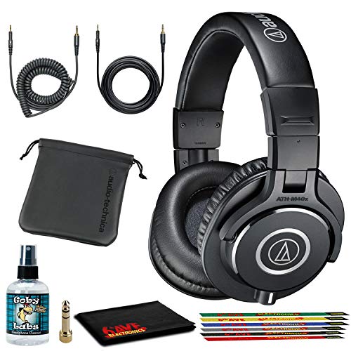Audio-Technica ATH-M40x �N���[�Y�h�o�b�N���j�^�[�w�b�h�z�� (�u���b�N) �P�[�u���A�L�����[�|�[�`�A6Ave �N���[�j���O�L�b�g�t��