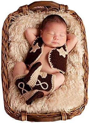 Newborn Photography Props Outfits Boys Girls Cowboy Vest & Boots ...