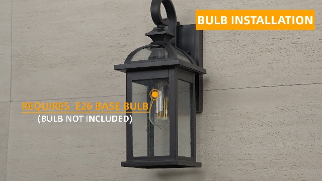 Image of Darkaway Dusk to Dawn Outdoor Lights Fixture Wall Mount, Exterior Wall Light with Seeded Glass Waterproof Black Outside Wall Sconce for House Porch Hallway Garage