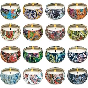YOROXRG Set 16 Pack Scented Candles Gifts Soy Wax Travel Tin Jar Candles for Home 2.5 OZ Scented Candles for Mom for Christmas, Birthday, Thanksgiving, Mother’s Day…
