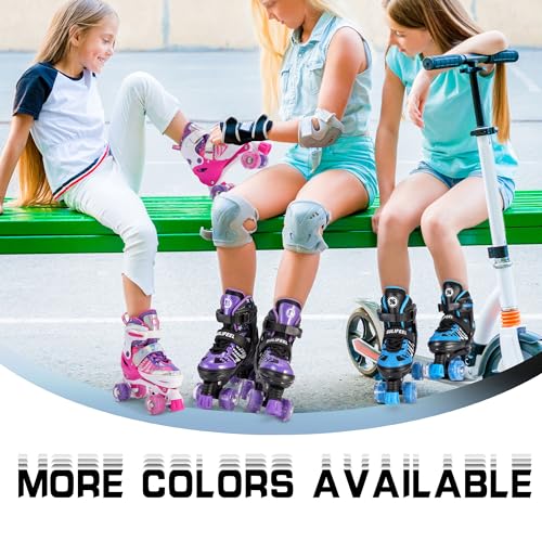 image for SULIFEEL Letter Adjustable 4 Size Kids Roller Skates for Girls and Boy