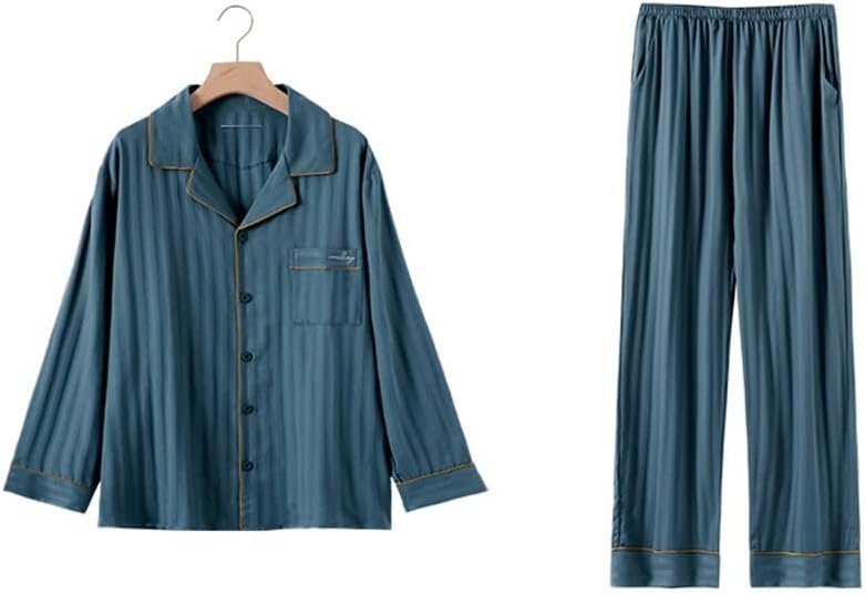 Woven cotton gauze pajamas men's spring and long-sleeved homewear and autumn thin suits