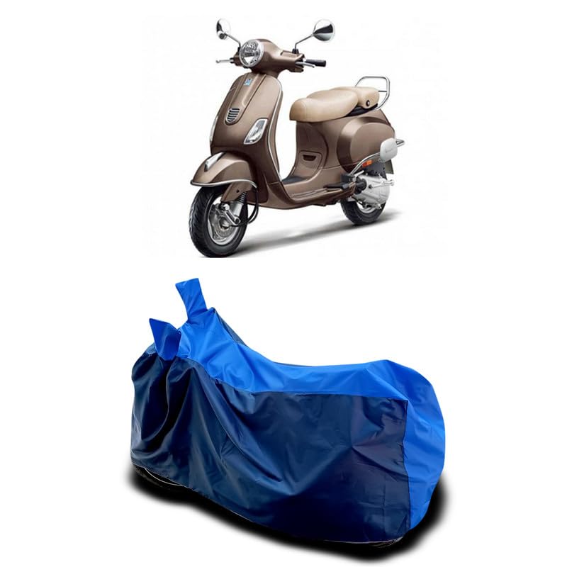 Image of DUFFEL-Two Wheeler Bike Body Cover Compatible for Vespa Elegante Bs6 Heat Protectio /UV-Rays /Birds Dropping /DustProof /Waterproof All Variants [Nevay Blue]
