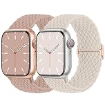 Nimblistic 2 Pack Stretchy Braided Compatible for Apple Watch Straps 40mm 41mm 38mm 42(series 3 2 1), Adjustable Sport Elastic Replacement Band for iWatch SE3/Series 11 10 9 8 7 6 5 4 3 2 1