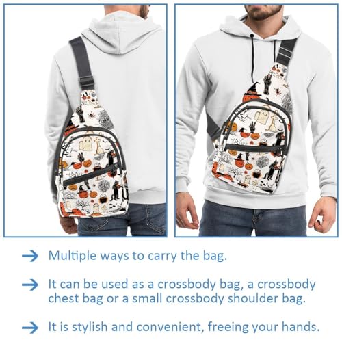 Bolsa cruzada de hombro unisex con estampado original multicolor 7 3