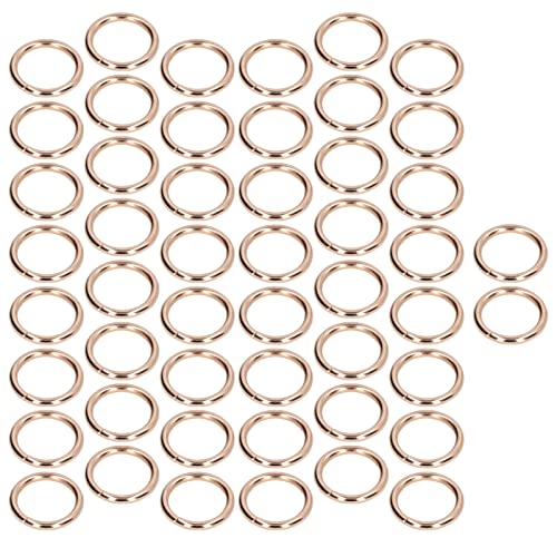 Anillos de metal exquisitos con acabado galvanizado color oro, pack de 50 unidades robustas 5