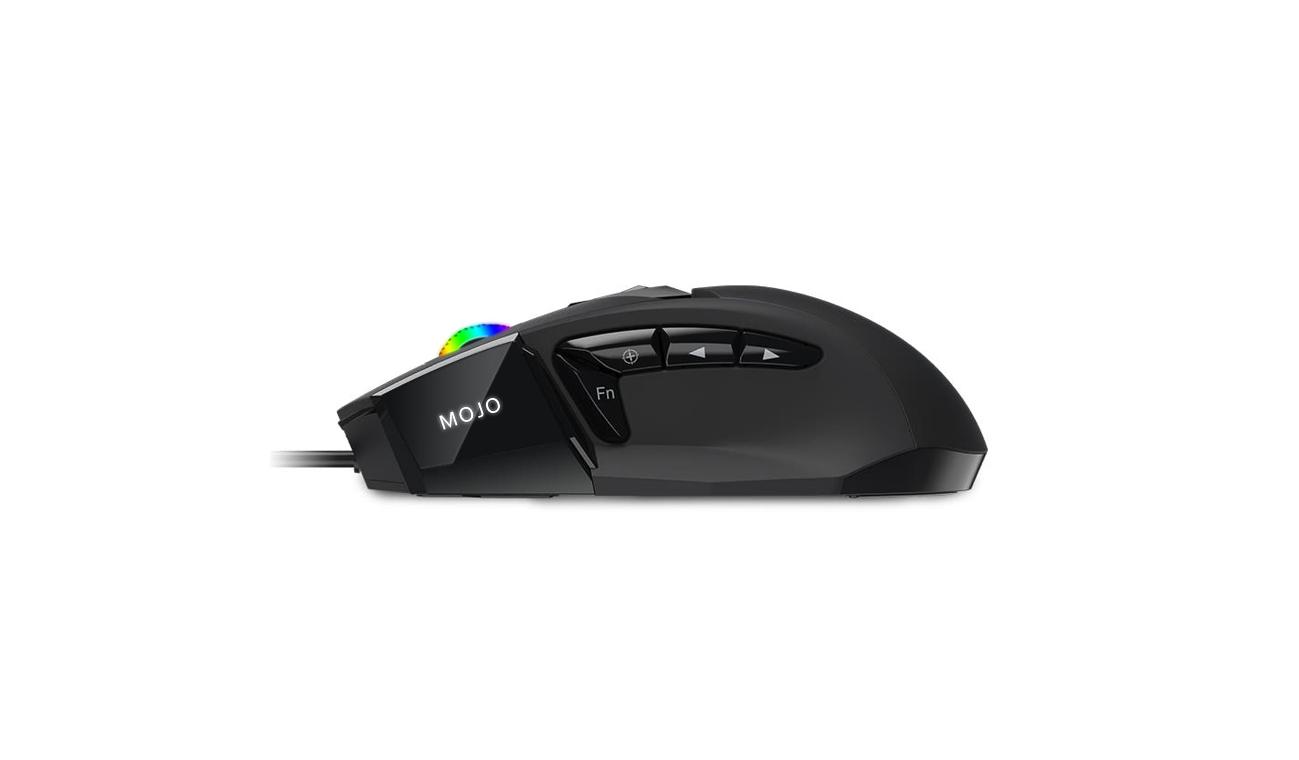 MOJO Pro Performance Souris de jeu silencieuse – Souris filaire avec 9 boutons programmables, y compris clé Sniper, 12 000 DPI, 1000 Hz, force réglable, profils personnalisés