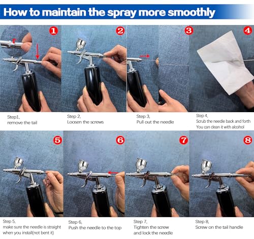 Image of High air Flow Airbrush Kit,Portable Airbrush Compressor, Rechargeable Cordless Airbrush, Mini Air Brush, Handheld Airbrush Gun for Barber, Model Painting, Nail Art, Makeup, Tattoo