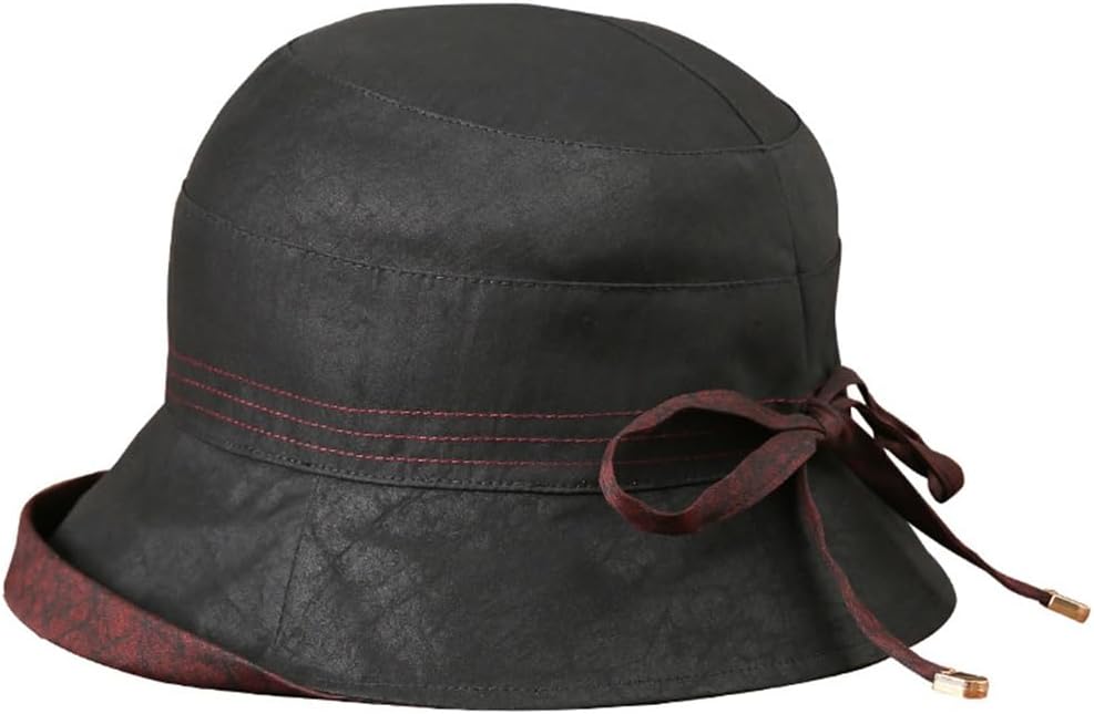 VIDI Female Double-Sided Sun Protection Hat with Silk Spring and Autumn Eaves