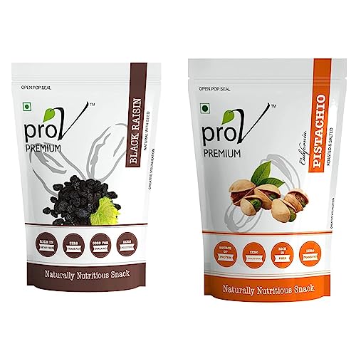 Image of ProV 500g Sweet and Salty Combo: Salted Pista & Black Raisins (250 gm * 2)