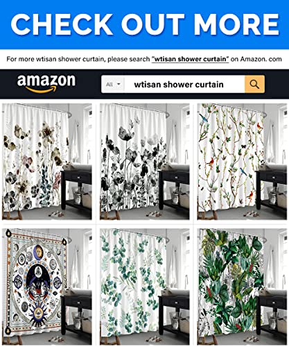 Wtisan Shower Curtains Floral Shower Curtain Leaf Shower Curtain Plants Tropical Shower Curtain,Waterproof Fabric Shower Curtains For Bathroom With 12 Plastic Hooks, 72X72 Inch #TOP1