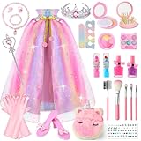 Fuzmo Kids Makeup Kit for Girls 3-6 Years Old, Princess Dress Up Toy, Non-Toxic Toddler Make Up Set Gift for Girls Birthday