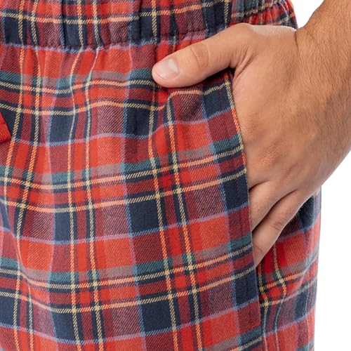 Image of Fruit of the Loom Men's Jersey Knit Top and Flannel Pant Pajama Sleep Set