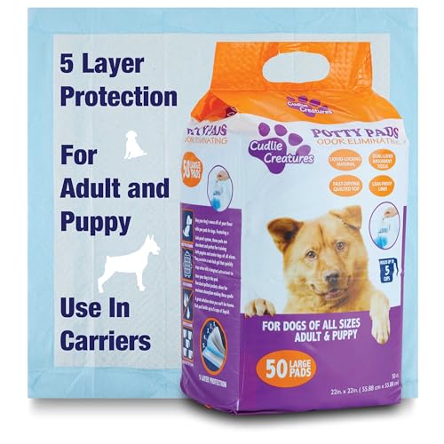 Image of Cudlie Training Pads for Dogs, 50 Count ,22 inchx22 inch| Puppy Pee Pads for Dogs | Absorbent Dog & Puppy Supplies for Dog Training and House Training