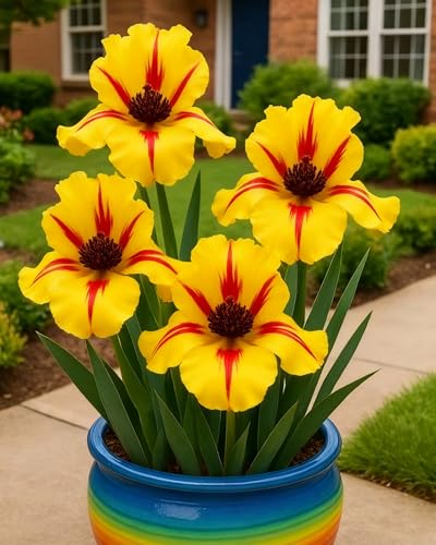 Los bulbos de iris, con sus vibrantes colores, embellecen los parterres.-4bulbos-V