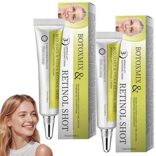 2 Pack Botoxmix & Vita-A Retinol Shot Wrinkle-Lift Tightening Cream, Anti Wrinkle, Pore Minimizer, Fine Lines, All Skin