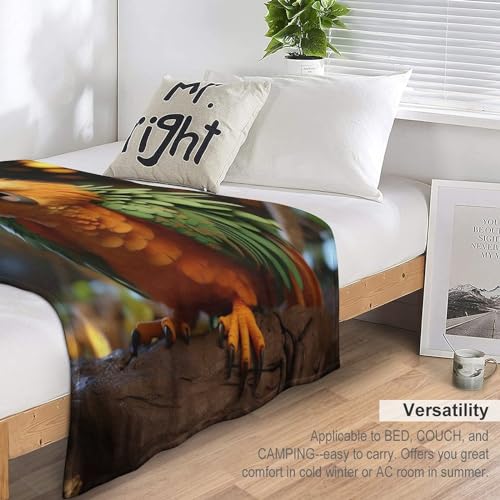 Couverture jeté flannel oiseau mignon 100x130cm plaid canapé