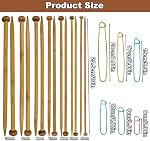 7 Pairs Bamboo Knitting Needles Set, 10Inch Long Smooth Long Wooden Knitting Needles(4-10mm) Single Point Straight Wood for Scarves, Blankets, Hats – Gift for Knitting Enthusiasts/Beginners