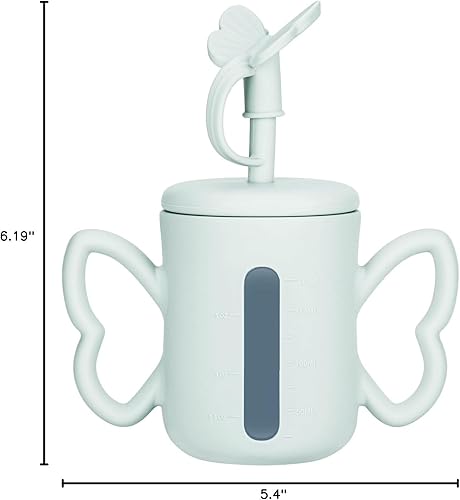 Miniatura 8 de Dommy Taza de entrenamiento de silicona con tapa de popote para bebés de 6 meses y 12 a 18 meses, taza para beber agua para bebés de 6 meses, color