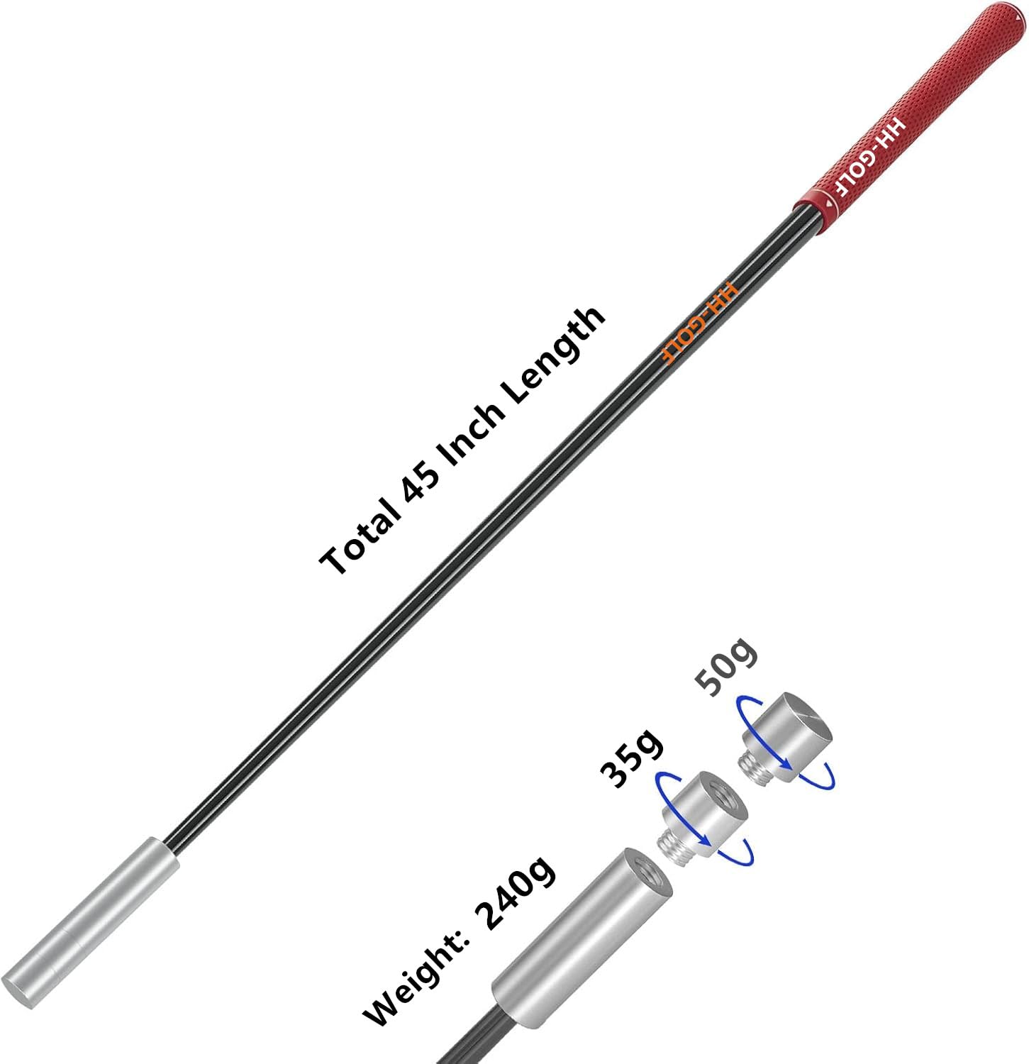 Golf Swing Speed Trainer, 3 in 1 Verstellbare Schläger Gewicht Golf Speed Stick, Golf Swing Speed Trainingshilfe Verbessert Geschwindigkeit, Distanz und Genauigkeit