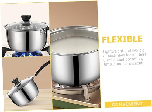 Miniatura 4 de HOMSFOU Olla de leche Calentador de leche Olla de cerámica Calentador de chocolate Olla de fusión Sartenes Sartén de metal Sartén Yukihira Sartén