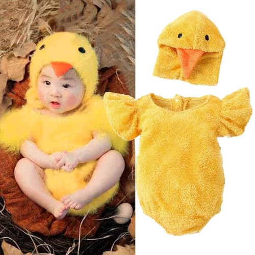 Barboteuse bébé fille poussin en plush costume lapin doudou - 3