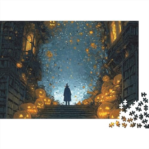 Puzzle de 1000 piezas para adultos con silueta de bruja, juego de mesa de 70x50cm para regalar