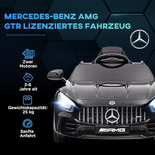AIYAPLAY Kinder Elektroauto 12V Elektrofahrzeug mit 2,4G Fernbedienung, Lichten, Musik, Stützräder, 3-5 km/h, Kinderauto mit USB, MP3, Rückwärtsfunktion, Sanftstart, für Kinder 3-6 Jahre, Schwarz – Bild 4