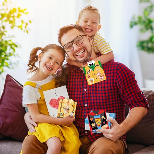 Conjunto de 45 kits de confecção de cartões de dia dos pais para crianças, camiseta de dia dos pais,