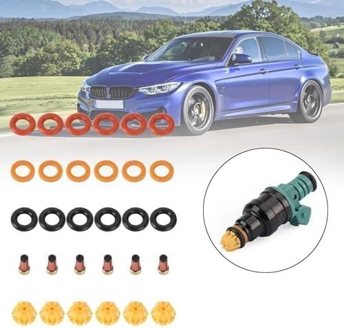 for BMW for M3/323is/325is/525i E36/E34/For M50/S50 Fuel Injector 6 Set Fuel Injectors Repair Seal Kit Car Accessories Car Injector