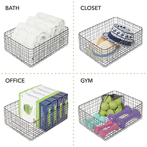 mDesign multifunctionele mand van metaal – opbergmand voor keuken, voorraadkamer enz. – compacte en universele draadmand, Verpakking van 3 - Image 5