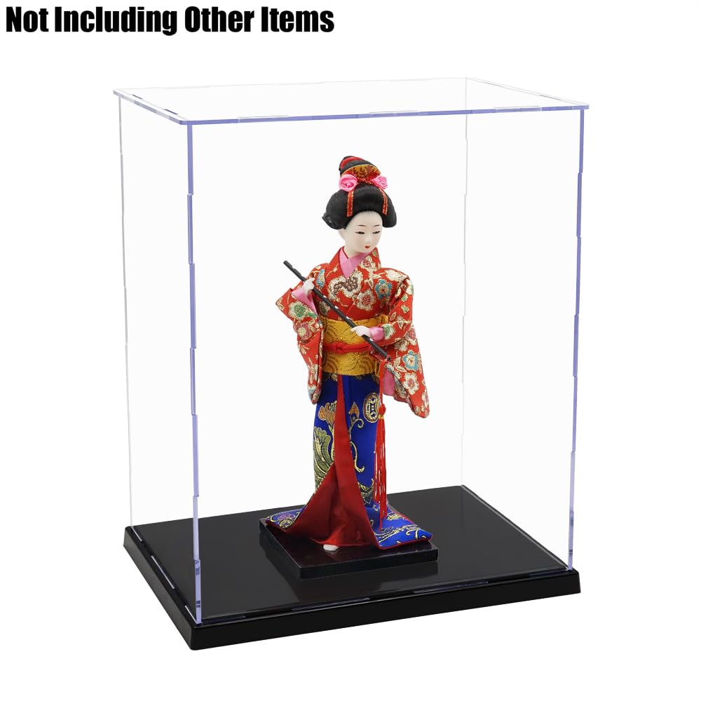 Odoria Teca Espositiva Acrilica Vetrina: 30 cm Alta Scatola Protettore Trasparente per Bambole Action Figure Statue Trofei 25 cm Oggetti da Collezione, Montaggio Richiesto
