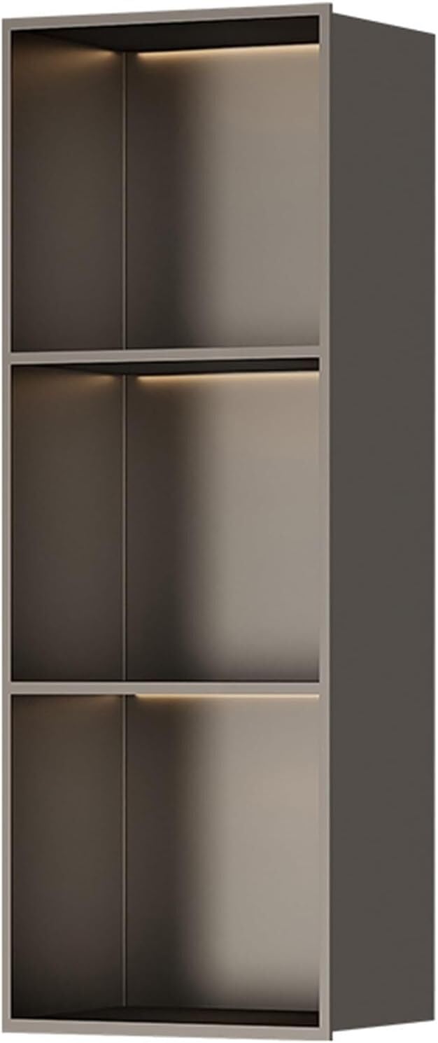 MYUYEE Recessed Niche Shower For Bathroom Storage, Wall Mounted Storage Cabinet, With Led Light, Niche Single Recessed Shower Shelf (Grey 90X28X12.5Cm)