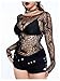 GORGLITTER Women's Long Sleeve Goth Fishnet Top Y2K See Through Sexy Crochet Boat Neck Gothic Rave Party Tees Shirt Top Black One-Size