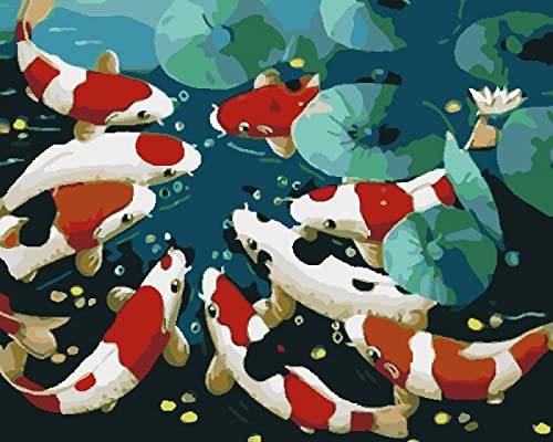 Point de Croix Toile Imprimée Broderie Sans Compter Kit Poisson 40x50