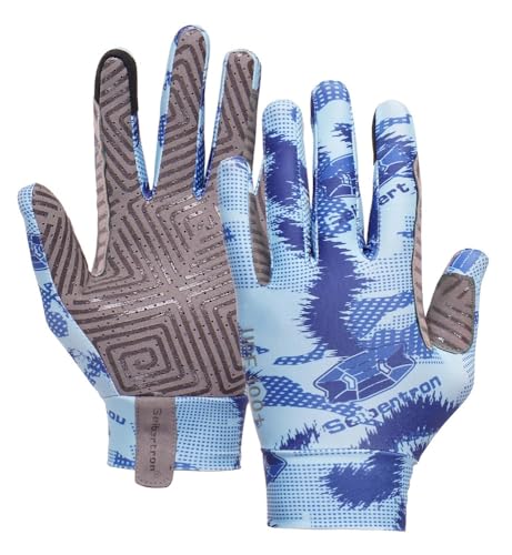 Seibertron S.P.S.G-4 UPF100+ Sun Protection Breathable Horse Riding Touchscreen Gloves Youth Blue L