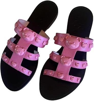 MOSCHINO Leather Slide Sandals Size 36