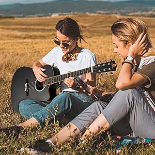 Vangoa 4/4 Guitare Acoustique Adulte Kit de Guitare Folk Country Cutaway Guitar 41 pouces pour Débutant Adulte Adolescent, Dreadnought, Noir - Les Beatles, Paul McCartney, John Lennon, RIngo Starr, George Harrison Vangoa 4/4 Guitare Acoustique Adulte Kit de Guitare Folk Country Cutaway Guitar 41 pouces pour Débutant Adulte Adolescent, Dreadnought, Noir – Image 2