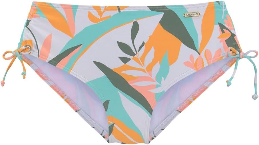LASCANA Women's Pattern Mid Rise Bikini Swim Bottom