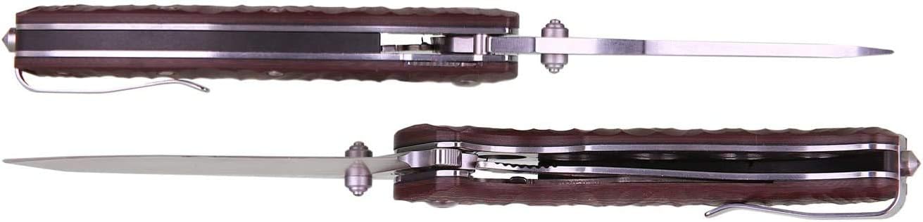 SANRENMU 1006 NEW Pocket Folding Knife 14C28N Blade Flipper Ball Bearing Outdoor Camping Survival Tool EDC (Brown)