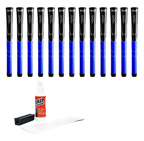 Winn Dri-Tac Midsize +116-Inch Grip Kit (13-Piece), Black/Blue